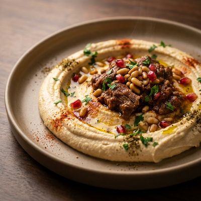 Hummus with Lamb Ragù